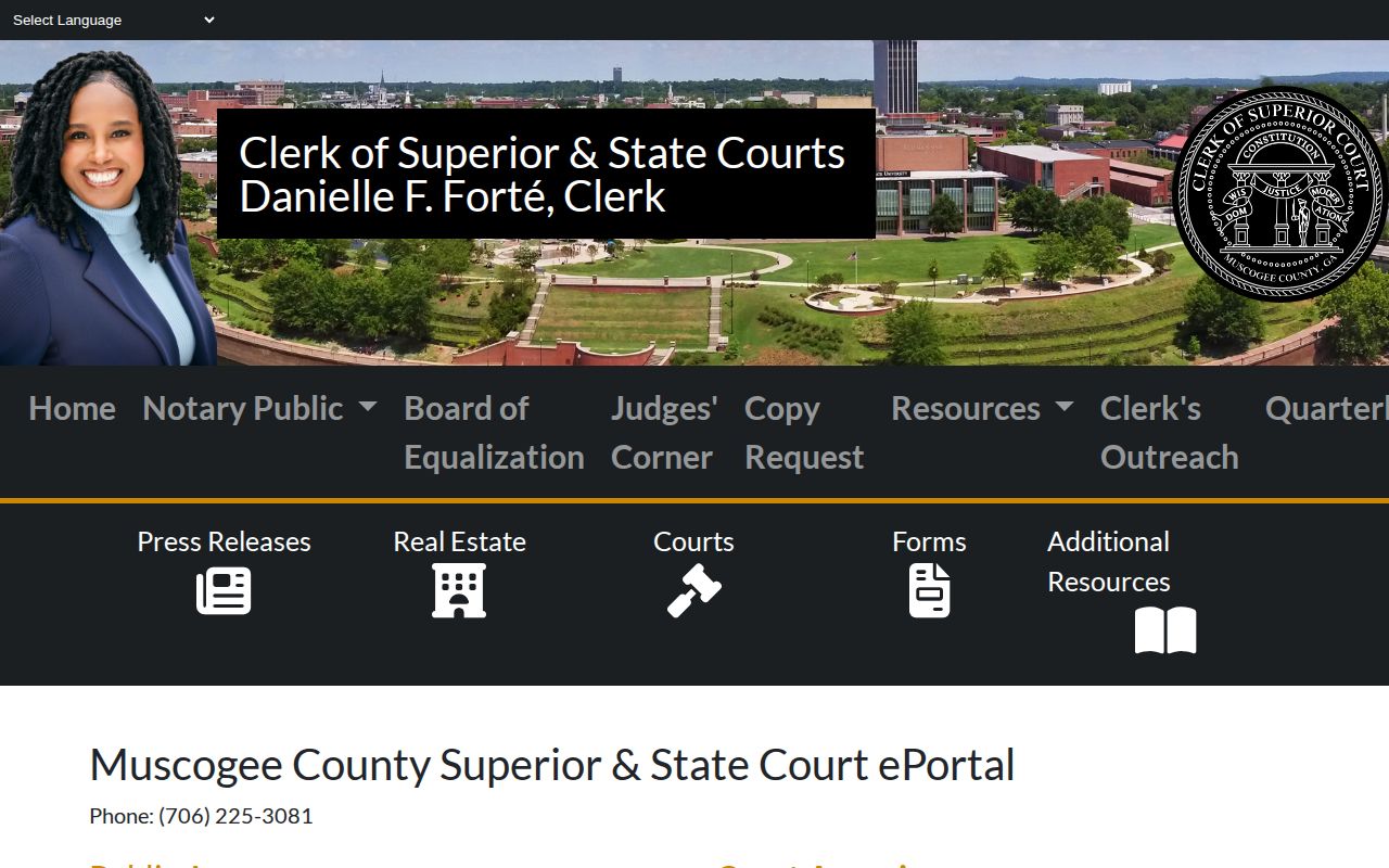 Muscogee County Court Portal with Jail Search and Smart Search access